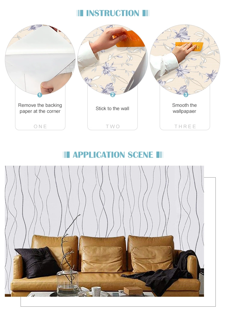 High Quality PVC Wall Paper Self Adhesive Waterproof Film PVC Wallpaper Self Adhesive Foil