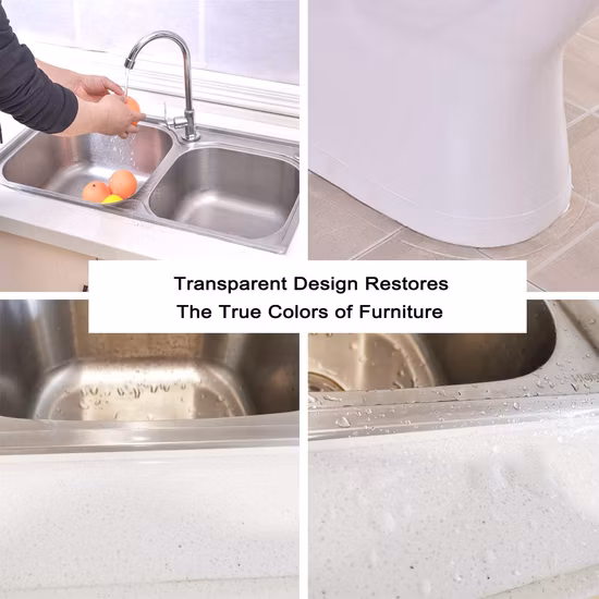 Nastro sigillante per cucina in PVC resistente all'umidità e alla muffa, adesivo per strisce angolari