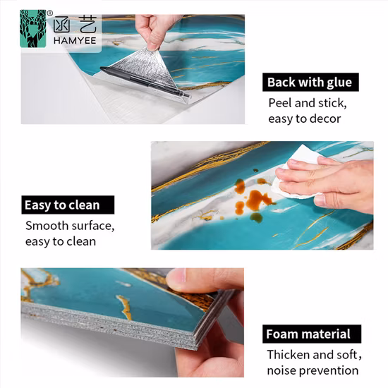 Adesivi autoadesivi impermeabili per cucina 3D Piastrelle per pareti del bagno